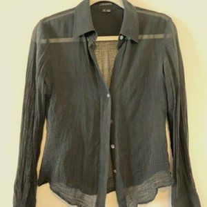 Theory black see through shirt -size P-